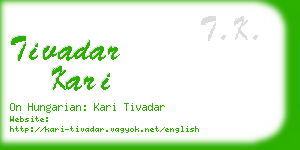 tivadar kari business card